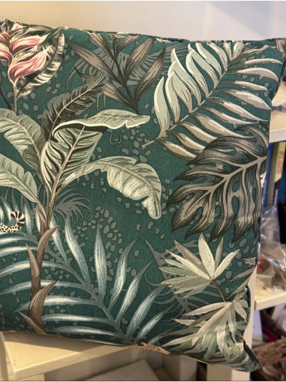 Madison Teal Tropical Botanical Accent Pillow